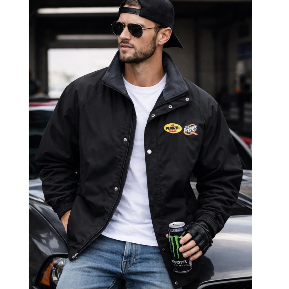 Black North End Pennzoil Quaker State All Weather Automotive Jacket XL Workwear